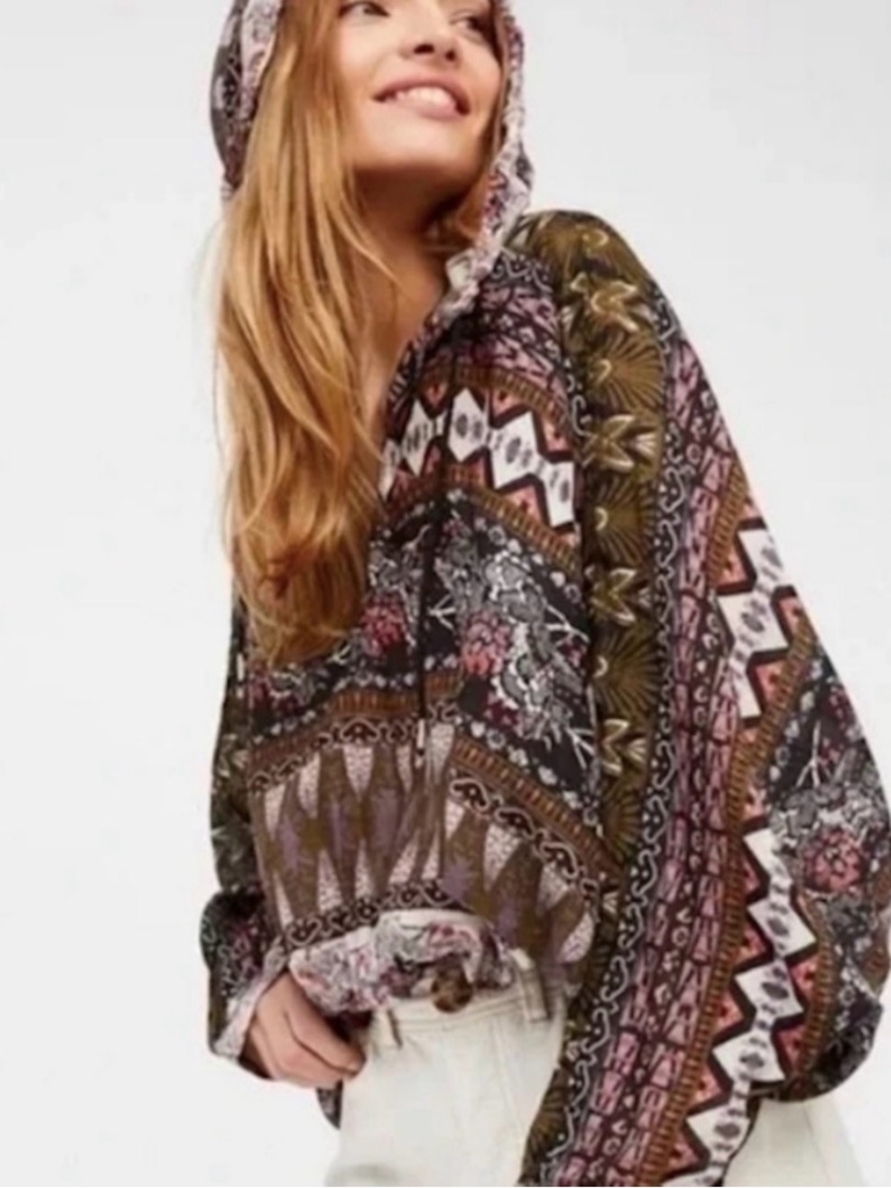 Free People Hold On Tight Gauze Pullover